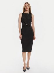 Rinascimento Sukienka koktajlowa CFC0125073003 Czarny Slim Fit. Czarne sukienki damskie RINASCIMENTO, m, bez wzorów, z syntetyku, wizytowe, bez kołnierzyka, bez ramiączek. Za 499.99 zł.