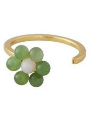 Design Letters Pozłacany pierścionek ''My Flower'' jadeitami i perłą rozmiar: onesize. Żółte pierścionki damskie Design Letters, z jadeitem, pozłacane. Za 173.99 zł.