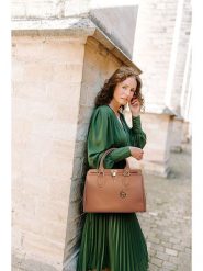 Lia Biassoni Skórzana torebka "Nure" w kolorze jasnobrązowym - 36 x 28 x 18 cm rozmiar: onesize. Brązowe torebki klasyczne damskie Lia Biassoni, bez wzorów, z materiału, bez dodatków. Za 304.99 zł.