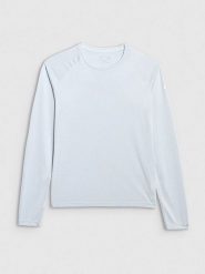 4F Koszulka sportowa w kolorze błękitnym rozmiar: S. Niebieskie bluzki sportowe damskie 4f, s, z materiału, bez kołnierzyka, bez ramiączek. Za 82.83 zł.