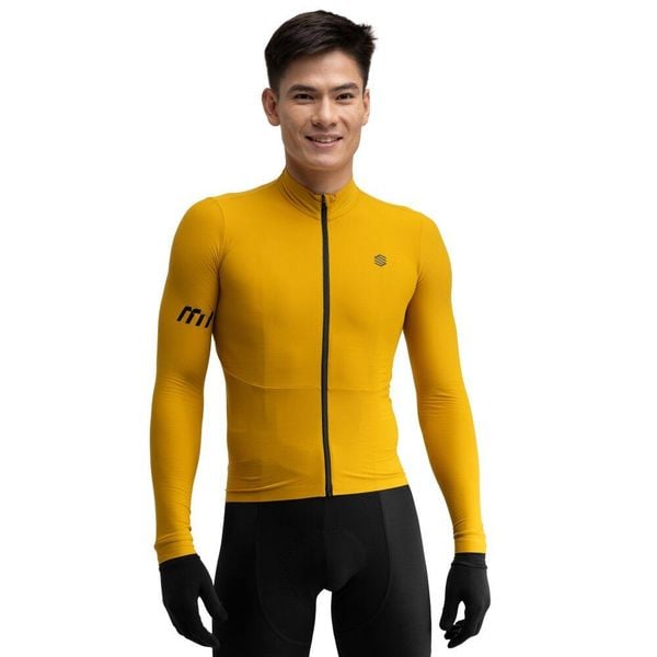 Męska termoaktywna koszulka rowerowa z długim rękawem Kolarstwo Siroko M7 Bei. Żółte bielizna termoaktywna męska SIROKO, l, bez wzorów, z materiału. Za 380.00 zł.