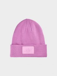 4F Czapka beanie uniseks - różowa Uniwersalny. Czerwone czapki męskie 4f, na zimę, bez wzorów, z syntetyku, klasyczne. W wyprzedaży za 39.99 zł.