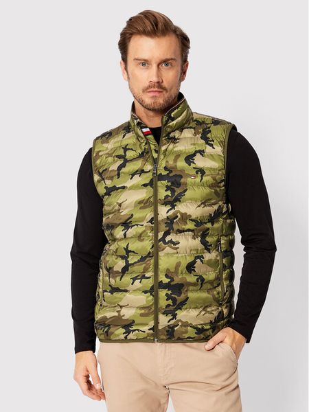 Tommy Hilfiger Kamizelka MW0MW18762 Zielony Regular Fit. Zielone kamizelki męskie Tommy Hilfiger, m, z syntetyku. Za 489.00 zł.