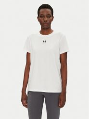 Under Armour Koszulka techniczna Rival Core 1383648 Biały Regular Fit. Białe bluzki sportowe damskie Under Armour, s, z bawełny, bez kołnierzyka, bez ramiączek. Za 119.99 zł.