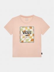 Vans T-Shirt Checker Box Crew VN000795 Różowy Regular Fit. Czerwone koszulki dziewczęce Vans, m, bez wzorów, z bawełny, bez ramiączek. Za 99.99 zł.