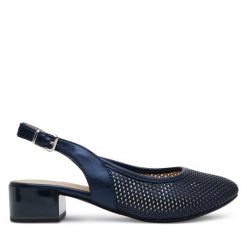 Sandały Caprice. Niebieskie sandały damskie Caprice, bez wzorów, bez obcasa, na słupku. Za 339.99 zł.