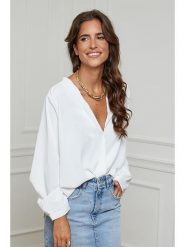 L'armoire de Suzette Bluzka w kolorze białym rozmiar: 34/36. Białe bluzki damskie L'armoire de Suzette, l, bez wzorów, klasyczne, bez kołnierzyka, bez ramiączek. Za 141.45 zł.