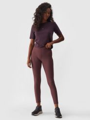 4F Legginsy prążkowane damskie - fioletowe XS. Fioletowe legginsy damskie 4f, s, bez wzorów, z dzianiny. W wyprzedaży za 59.99 zł.