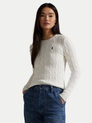 Polo Ralph Lauren Sweter 211971869007 Biały Slim Fit. Białe swetry klasyczne damskie Polo Ralph Lauren, l, bez kołnierzyka. Za 949.99 zł.