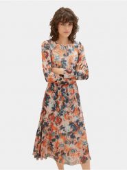 Tom Tailor Sukienka codzienna 1037927 Kolorowy Regular Fit. Sukienki damskie Tom Tailor, na co dzień, bez wzorów, z syntetyku, bez kołnierzyka, bez ramiączek, proste. Za 329.99 zł.