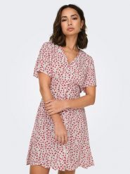 ONLY Sukienka w kolorze jasnoróżowo-czerwonym rozmiar: XL. Czerwone sukienki damskie Only, xl, bez wzorów, z wiskozy, bez kołnierzyka, bez ramiączek, midi, rozkloszowane. Za 79.03 zł.