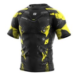 Koszulka Męska Rashguard MMA na Siłownię EXTREME HOBBY IRON FORCE. Żółte bielizna termoaktywna męska EXTREME HOBBY, m, bez wzorów, z bawełny. Za 199.00 zł.