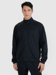 4F Bluza treningowa rozpinana bez kaptura męska - czarna M. Czarne bluzy bez kaptura męskie 4f, bez wzorów, z dzianiny, sportowe, bez kołnierzyka, bez ramiączek. W wyprzedaży za 169.99 zł.