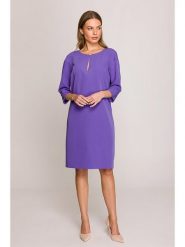 Stylove Sukienka w kolorze fioletowym rozmiar: XL. Różowe sukienki damskie Stylove, na co dzień, xl, bez wzorów, bez kołnierzyka, bez ramiączek, midi, proste. Za 197.99 zł.