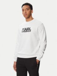 KARL LAGERFELD Bluza 705780 563917 Biały Regular Fit. Białe bluzy bez kaptura męskie Karl Lagerfeld, m, z bawełny. Za 439.99 zł.