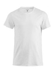 Clique Derby-T T-shirt z bawełny slub — modern fit. Białe t-shirty męskie CLIQUE, m, bez wzorów, z bawełny, bez kołnierzyka. Za 97.99 zł.