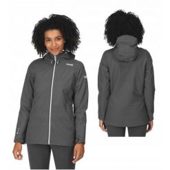 Kurtka przeciwdeszczowa dla kobiet Regatta Hamara III. Szare kurtki przeciwdeszczowe damskie Regatta, bez kaptura. Za 229.99 zł.