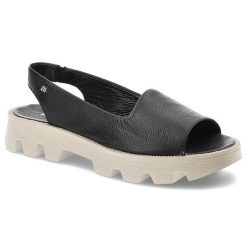 Czarne Sandały Karino Stylowe Obuwie Damskie. Czarne sandały damskie Karino, z aplikacjami, ze skóry, bez obcasa. Za 389.00 zł.