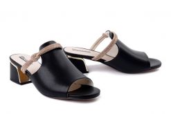 ARTIKER RELAKS 52C2520 czarno-złoty, klapki damskie. Żółte klapki damskie Artiker Relaks, bez wzorów, ze skóry, bez obcasa, na obcasie. Za 229.90 zł.