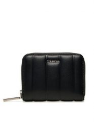 Calvin Klein Portfel Line Quilt Medium Zip Around K60K613066 Czarny. Czarne portfele damskie CALVIN KLEIN, bez wzorów, ze skóry. Za 169.99 zł.