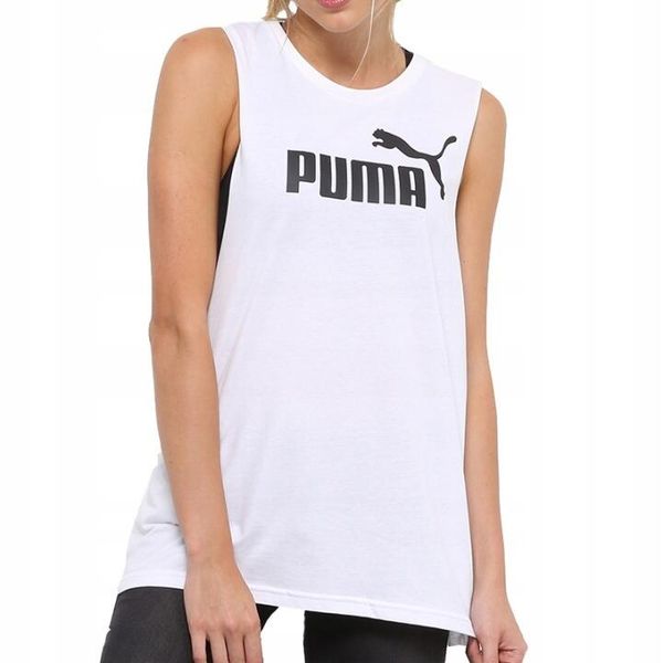 Koszulka bez rękawów damska Puma Cut Off Boyfriend 851363 02. Białe bluzki sportowe damskie Puma, xl, bez wzorów, z bawełny, bez ramiączek. Za 49.00 zł.