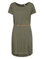 Eight2Nine Sukienka w kolorze khaki rozmiar: XL. Brązowe sukienki damskie Eight2Nine, na co dzień, xl, bez wzorów, ze skóry, bez kołnierzyka, bez ramiączek, midi, proste. Za 131.43 zł.