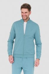 GUESS Turkusowa bluza Full Zip. Niebieskie bluzy bez kaptura męskie Guess, l. W wyprzedaży za 329.99 zł.