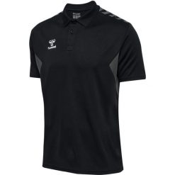 Koszulka sportowa Hummel Authentic Functional Polo. Czarne koszulki polo męskie HUMMEL, l, bez wzorów, bez ramiączek. Za 129.00 zł.