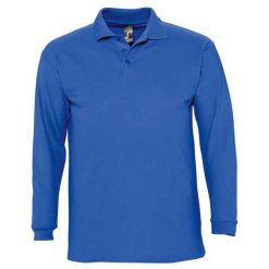 Koszulka Polo Z Długim Rękawem Dla Dorosłych Unisex Winter II. Niebieskie bluzki damskie SOL'S, s, bez wzorów, casualowe, bez kołnierzyka, bez ramiączek. Za 113.99 zł.