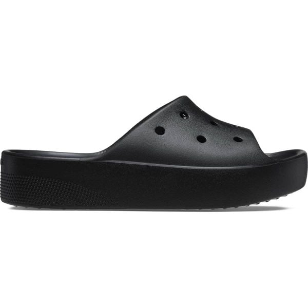 Klapki plażowe damskie Crocs Classic Platform Slide. Czarne klapki damskie Crocs, bez wzorów, bez obcasa. Za 159.99 zł.