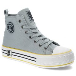 Niebieskie Trampki Big Star Damskie Stylowe Buty. Niebieskie trampki i tenisówki damskie Big Star, bez wzorów, z materiału. Za 149.00 zł.