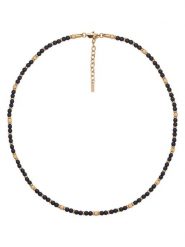 U.S. Polo Assn. Pozłacany naszyjnik z onyksami - dł. 50 cm rozmiar: onesize. Czarne biżuteria dla mężczyzn U.S. Polo Assn., z onyksem, pozłacane. Za 104.99 zł.
