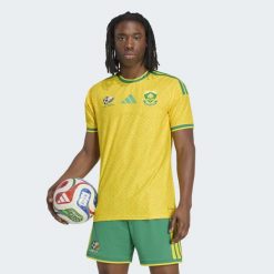 Koszulka RPA 26 Home Authentic. Żółte t-shirty sportowe męskie Adidas, bez ramiączek, do piłki nożnej. Za 649.00 zł.