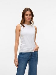 Vero Moda Top w kolorze białym rozmiar: XL. Białe topy damskie Vero Moda, xl, bez wzorów, bez kołnierzyka. Za 43.95 zł.