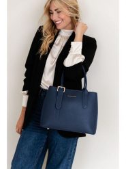 Lia Biassoni Skórzana torebka w kolorze granatowym - 33 x 25 x 11 cm rozmiar: onesize. Niebieskie torebki klasyczne damskie Lia Biassoni, bez wzorów, z materiału, bez dodatków. Za 304.99 zł.