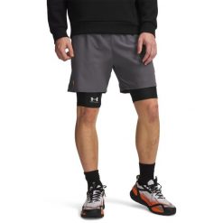 SPODENKI WOVEN VANISH CASTLEROCK MĘSKIE. Szare szorty męskie Under Armour, bez wzorów, z materiału. Za 194.15 zł.
