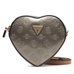 Torebka Guess. Szare listonoszki damskie Guess, z aplikacjami, bez dodatków. Za 249.99 zł.