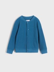 Bluza ze strukturalnej dzianiny na zatrzaski - niebieski. Niebieskie bluzy i bluzki niemowlęce Sinsay, bez wzorów, z dzianiny, bez ramiączek, bez kaptura. Za 25.99 zł.