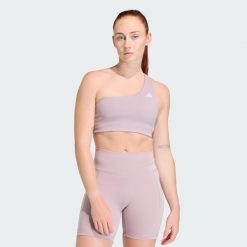 Biustonosz Optime Workout Rib One Shoulder Light Support. Czerwone biustonosze sportowe damskie Adidas, bez wzorów. Za 219.00 zł.