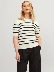 JJXX Sweter w kolorze beżowo-czarnym rozmiar: XS. Brązowe swetry klasyczne damskie JJXX, xs, bez kołnierzyka. Za 55.95 zł.