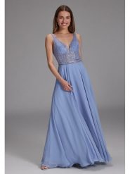 SWING Sukienka w kolorze błękitnym rozmiar: 36. Niebieskie sukienki damskie Swing, bez wzorów, bez kołnierzyka, bez ramiączek, maxi. Za 269.18 zł.