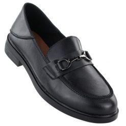 Skórzane półbuty damskie mokasyny czarne Vinceza 18117. Czarne mokasyny damskie VINCEZA, ze skóry. Za 169.99 zł.