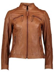 Apple of Eden Skórzana kurtka w kolorze jasnobrązowym rozmiar: 42. Brązowe kurtki damskie Apple of Eden, bez wzorów, ze skóry, bez kaptura. Za 521.99 zł.