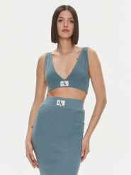 Calvin Klein Jeans Top Variegated J20J222625 Niebieski Slim Fit. Niebieskie topy damskie Calvin Klein Jeans, s, bez wzorów, z bawełny, bez kołnierzyka. Za 159.99 zł.