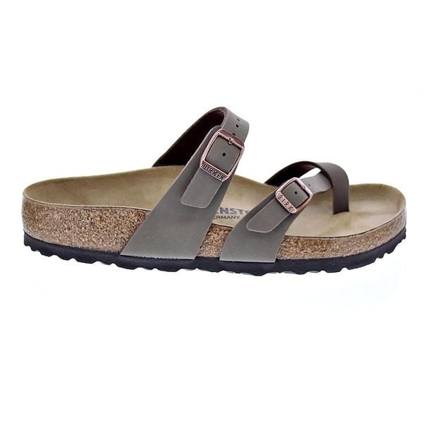 Klapki unisex Birkenstock 071061. Brązowe klapki i japonki męskie Birkenstock, z materiału. Za 675.00 zł.