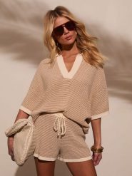 LA Angels Bluzka w kolorze beżowym rozmiar: S. Brązowe bluzki damskie LA Angels, s, bez wzorów, bez kołnierzyka, bez ramiączek. Za 183.88 zł.