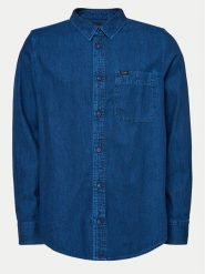Lee Koszula jeansowa Leesure 112355712 Niebieski Regular Fit. Niebieskie koszule męskie Lee, m, bez wzorów, z bawełny, bez kołnierzyka, bez ramiączek. Za 149.99 zł.