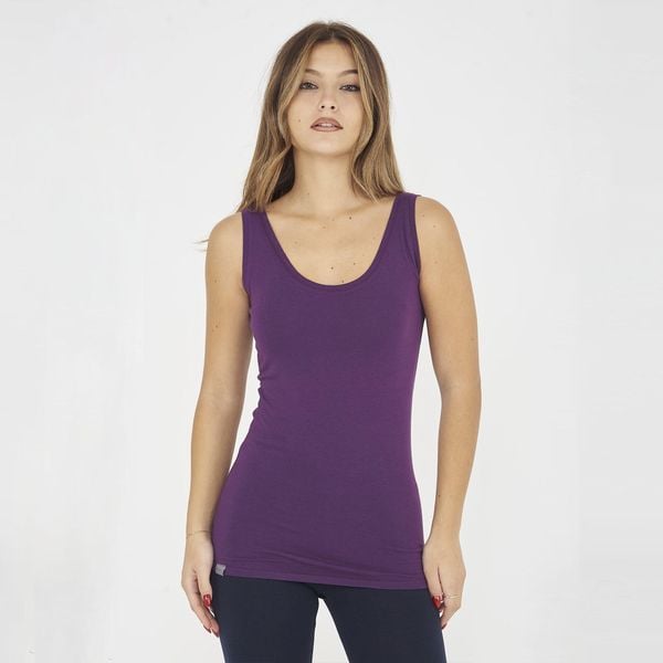 Top treningowy damski RAITA fioletowy. Fioletowe topy damskie Legea, bez wzorów, z materiału, bez ramiączek. Za 39.00 zł.