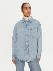Calvin Klein Jeans Koszula jeansowa J20J224049 Niebieski Relaxed Fit. Niebieskie koszule damskie Calvin Klein Jeans, xl, bez wzorów, z bawełny, bez kołnierzyka, bez ramiączek. Za 299.99 zł.
