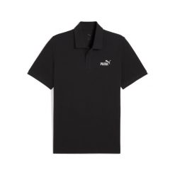 Męska koszulka polo Essentials z logo No. 1 z piki PUMA Black. Czarne koszulki polo męskie Puma, m, bez wzorów, prążkowane, bez ramiączek. Za 149.00 zł.